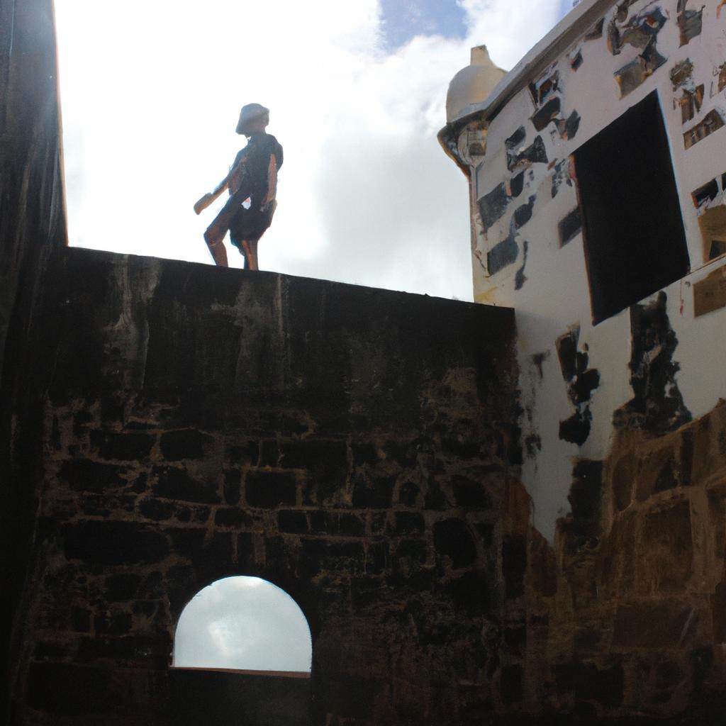 Person exploring Puerto Rican landmarks